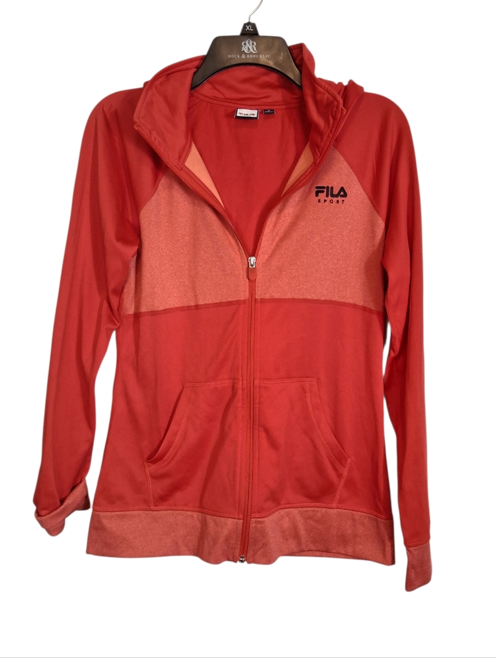 FILA Sport Red Zip-Up Hoodie Lightweight Active Jacket - Size Medium